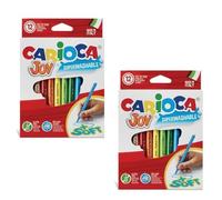 Generico Pennarelli Joy Punta Fine 2,6 mm, Inchiostro Superlavabile, Cappuccio Ventilato, Made in Italy, 2 Confezioni da 12 Pezzi