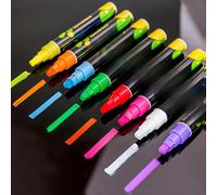 Generico Pennarelli per gessetto cancellabili a secco Punta reversibile pallino e scalpello Evidenziatori fluorescenti pannello menu LED bistrò lavagna finestra di vetro disegno AD arte POP