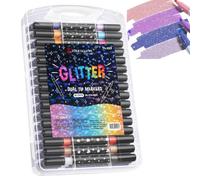 Generico Penne A Gel Con Glitter | Marcatore ad Asciugatura Rapida - Penne Glitter Colorate | Per Ragazze Bambini Adolescenti Adulti Donne Pasqua Natale Compleanno Scuola Arte Artigianato