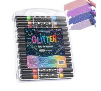 Generico Penne A Gel Con Glitter | Pennarello Vernice Asciugatura Rapida,Penne Glitter Colorate,Per Ragazze Bambini Adolescenti Adulti Donne Pasqua Natale Compleanno Scuola Arte Artigianato