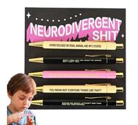 Generico Penne A Umoristiche | Penne Portatili Con Pennino Da 0,5 Mm - 5 Articoli Di Cancelleria Umoristici, Pennna A Leggera Per Casa, Laavoro, Luogo Di Lavoro, Ospedale