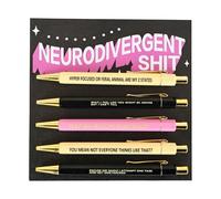 Generico Penne a umoristiche - Set di 5 penne da scrittura multiuso portatili da 0,5 mm, forniture per ufficio leggere e divertenti | Penna originale per lavoro, infermieri, colleghi, scuola, via