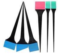 Generico Pennelli Applicatori Applicazione Rapida e Pulizia Facile Colore Casuale Set 6 Nero in Silicone per Tintura Chioma per Utilizzo Domestico e Salone Professionale