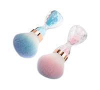 Generico Pennello la Polvere delle Unghie a Forma di Clessidra Set da 2, Spazzola Morbida per Manicure Art, Accessorio Professionale per Pulizia Unghie in Salone e Uso Domestico