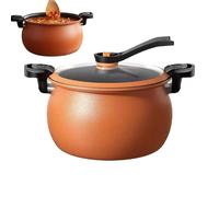 Generico Pentola a Pressione Antiaderente | Antiaderente Grande capacità Multifunzionale con Coperchio Trasparente,Pentola in Ghisa per Cucina,Ideale per Preparazioni Culinarie, Conservazione