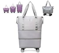Generico Pepepo Travel Bag With Wheels, 2025 New Large Capacity Travel Bag - Universal Wheel Removable, Large Capacity Wide-Open (GRAY)