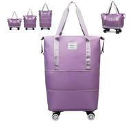 Generico Pepepo Travel Bag With Wheels, 2025 New Large Capacity Travel Bag - Universal Wheel Removable, Large Capacity Wide-Open (LIGHT PURPLE)