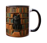 Generico per caffè, bicchieri a tema gatti da 380 ml, in ceramica taza da lettura per libreria, per bevande calde e fredde casa campeggio dormitorio hotel appartamento amanti degli animali scritto