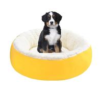 Generico per cani soffice - Cuccia per gatti lavabile antiscivolo rotonda per cani - Comodo cuscino per canile giallo soffice per il riscaldamento autunno inverno calmante per