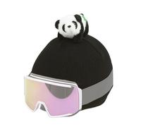 Genérico per casco da sci: decorazione per la testa di Panda, protezione per il ciclo caldo per la neve degli animali, casco da sci in tessuto di flanella, fornitura spessa invernale per snowboard