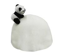 Genérico per casco da sci: decorazione per la testa di Panda, protezione per il ciclo caldo per la neve degli animali, casco da sci in tessuto di flanella, fornitura spessa invernale per snowboard