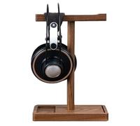 Generico per cuffie - Gancio da tavolo universale (doppio display) Legno duro | per auricolari in legno massiccio, doppio per cuffie per ufficio domestico, configurazione di gioco o
