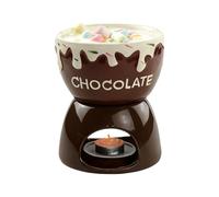 Generico per fonduta di Cioccolato - Crogiolo in Ceramica per Formaggio Burro Caramello, Set per fonduta Facile da Pulire con portacandele, Portatile per Dessert per Picnic, Compleanni, Matrimoni,