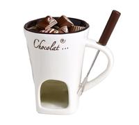 Generico per Fonduta Dolce,Ceramica Resistente al Calore - con Set di Tazze da Fonduta con Forchette,per Intingere Burro Dessert Bevanda Cena Matrimonio Festa Compleanno Festival