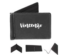 Generico ''per il mio papà'' Portafoglio da Uomo Personalizzato con Nome in Pelle Sintetica Nera Idea regalo Festa del papà Nonno Festa dei Nonni Idea regalo Natale Papà Babbo Compleanno