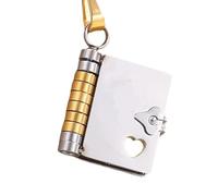 Generico Per la figlia - Collana libro “My Incredible Daughter”, collane libro regolabili in argento e oro, collana personalizzata con incisione, gioiello libro apribile a più strati (C)