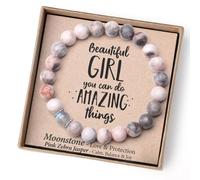 Generico Per le delle ragazze adolescenti, braccialetti con perline con ciondolo per compleanno di una ragazza di 13 anni, per le donne, nipote, nipote, la sua calza della di Natale (Pink, One Size)