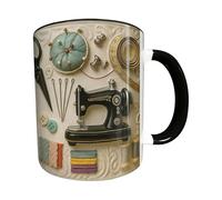 Generico Per Macchina Da Cucire - Da Tè E Caffè Da 400 Ml, Bicchieri A Tema Cucito Creativo, Per Bevande Per Accessori Da Cucina, In Ceramica Resistente Elegante Cucina Da Caffè Regalo