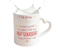 Generico per Mamma con Manico a Cuore - in Ceramica Originale per Caffè o Tè - da Tè Decorazione per la Casa,per Compleanno San Natale Festa della Mamma Donne Amiche Sorella Figlia