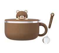 Generico per Noodle | Include Cucchiaio Termico in Acciaio | Set per Noodles con Coperchio | per Cucina, Camere Studente, Appartamento, Sala Pranzo