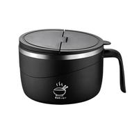 Generico per Noodles Istantanei con Bacchette - 1200ml Antiscottatura con Coperchio e Forchetta - per Noodles in Acciaio Inossidabile,per Riso Pho Pasta Porridge Zuppa Insalata Casa Università