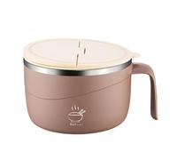 Generico per Noodles,Set Portatile con Coperchio e Forchetta per Zuppa,Ciotole in Acciaio 304 per Noodles - per Riso Pho Pasta Porridge Zuppa Insalata Casa Università