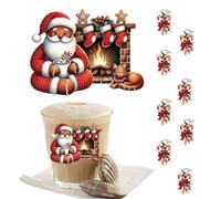 Generico per tazze - Adesivo impermeabile | per occhiali natalizi | natalizi in festivi per bicchieri per feste, feste, casa, bar, uso in cucina