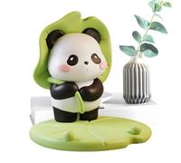 Generico Per Telefono Panda - Simpatico In Resina A Forma Di Cartone Animato, Accessorio Da Tavolo Con Base Verde, Design Stabile E Multiuso, Leggero E Durevole Per Tablet E Telefono