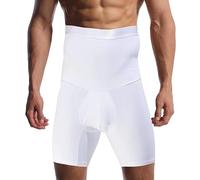 Generico Perfect Body High Elasticity Comfortable Shapewear, Mens Highwaist Shapewear Body Shaper Boxer Briefs (White,M)