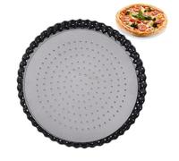 Generico Perforated Pizza Pan - Carbon Steel Non-Stick Baking Tray, Removable Bottom For Even Heat, Multifunctional Oven | Home Cooking, Family Baking, Pizza, Afternoon Tea, Kitchen, Party, Use