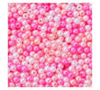 Generico Perline di Perle finte acriliche Rotonde in plastica ABS, 50-1000 Pezzi/Lotto, Perline sciolte for la creazione di Gioielli(Pink Mix,8mm x 100PCS)