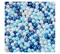 Generico Perline di Perle finte acriliche Rotonde in plastica ABS, 50-1000 Pezzi/Lotto, Perline sciolte for la creazione di Gioielli(Blue Mix,6mm x 300PCS)