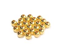 Generico Perline di Perle finte acriliche Rotonde in plastica ABS, 50-1000 Pezzi/Lotto, Perline sciolte for la creazione di Gioielli(Gold,10mm x 100PCS)