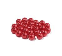 Generico Perline di Perle finte acriliche Rotonde in plastica ABS, 50-1000 Pezzi/Lotto, Perline sciolte for la creazione di Gioielli(Red,10mm x 100PCS)