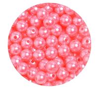 Generico Perline di Perle finte acriliche Rotonde in plastica ABS, 50-1000 Pezzi/Lotto, Perline sciolte for la creazione di Gioielli(Pink,4mm x 1000PCS)