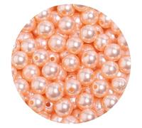 Generico Perline di Perle finte acriliche Rotonde in plastica ABS, 50-1000 Pezzi/Lotto, Perline sciolte for la creazione di Gioielli(Orange,12mm x 50pcs)