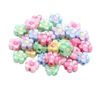 Generico Perline distanziatrici per fiori acrilici colorati AB da 13 mm, 20 pezzi, perline acriliche per realizzare decorazioni portachiavi fai da te