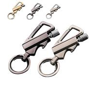 Generico Permanent Match Infinity Lighter,Key chain Lighter, with Dual-Side Flint Fire Starter,Reusable Waterproof Strike Anywhere, Match Strike for Outdoor Camping Hiking Survival (Black+Silver)