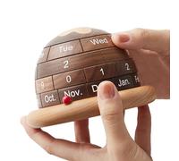 Generico Perpetual Wooden Desk - Planet Style Date Blocks, Reusable Rustic Tabletop Time Display | Decorative Wood For Desktop Home Office Shelf Decor Use