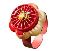 Generico Persönlicher Kühlventilator - Tragbarer Mini Ventilator Im Blumen-Uhrendesign | USB-aufladbar, 3 Geschwindigkeiten, Helle Leuchten | Ca. 19,5 × 6 × 4 Cm | Für Reisen, Outdoor & Zuhause