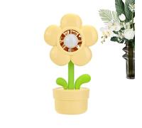 Generico Personal Fan | 3-Speed Settings Ventilator - Flower Pot Shape Adjustable USB Rechargeable Night Light Small Electric Fan,for Kids, Adults, Students, Camping, Beach, Outdoor, Kitchen, Dorm
