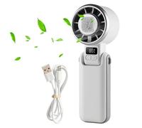 Generico Personal Fans Portable Rechargeable - Foldable Quiet Cooling Turbo 5 Speeds | Neck Air Blower Handheld | For Indoor Home Office Work Bedroom Outdoor Travel Beach Vacation Camping 3600mAh PVC