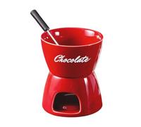 Generico Personal Fondue Mug - Compact Ceramic Warmer Cup with Mini Fork for Snacks | Reusable Heat Safe Ceramic, Melting Candy Chocolate Butter And Milk for Desserts Home Kitchen Travel