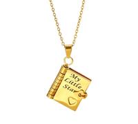 Generico Personalization To My Granddaughter Book Necklace, The Most Beautiful Chapter Book Necklace for Granddaughter Daughter (Style-A Gold)