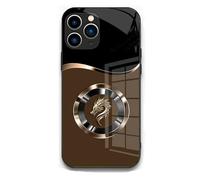 Generico Personalized Name Magnetic Gradient Dragon Pattern Glass Phone Case,Custom Name All-Inclusive Case, All-Inclusive Phone Case for iPhone 16/15/14/13/12ProMax (12 Pro,Brown)