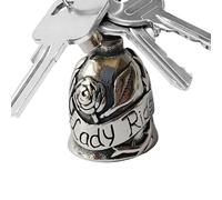 Generico Personalized Rose Keychain - Silver Stainless Steel Motorcycle Bell Pendant | for Bikes, Gift