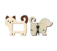 Generico Pet Memorial Picture Frame - 9.84 Inch Wooden Pets Photo Frames | Cat Dog Shaped Picture Holder | Commemorative Pet Frame Thoughtful Gift For Dog Cat Owner Desktop Decor. Wood,150g.