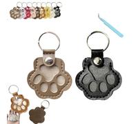 Generico Pet Paw Shaped Leather Keychain, Pet Hair Storage Key chain, for Bag Purse Paw Charm Key Holder (2pcs-G)
