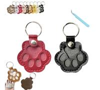 Generico Pet Paw Shaped Leather Keychain, Pet Hair Storage Key chain, for Bag Purse Paw Charm Key Holder (2pcs-D)