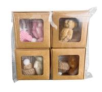Generico Petits Oursons En Boîte - Set De 4 Peluches Nounours Doux, Mignon Et Collectionnable Avec Carte Motivante, Jouet Décoratif Pour Enfant, Cadeau Anniversaire Noël
